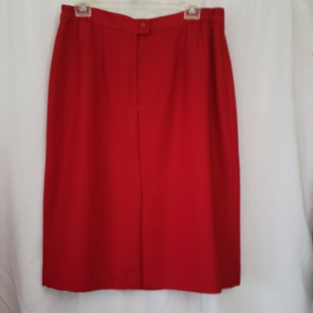 John Meyer Norwich 2 pc red suit blazer skirt 16 beaded retro chic career regal - Picture 6 of 14